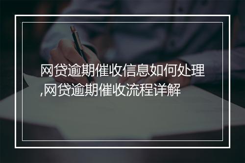 网贷逾期催收信息如何处理,网贷逾期催收流程详解