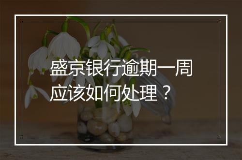 盛京银行逾期一周应该如何处理？
