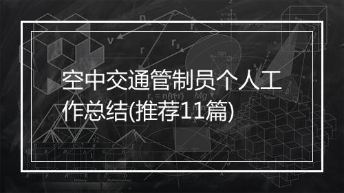 空中交通管制员个人工作总结(推荐11篇)