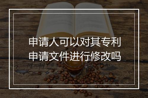 申请人可以对其专利申请文件进行修改吗