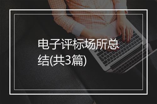 电子评标场所总结(共3篇)