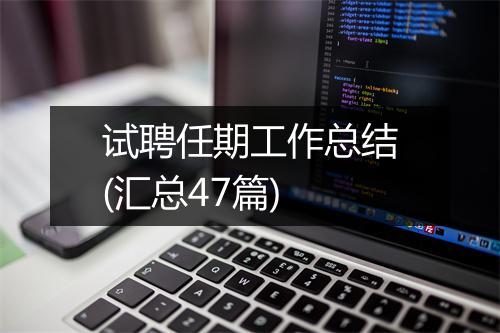 试聘任期工作总结(汇总47篇)