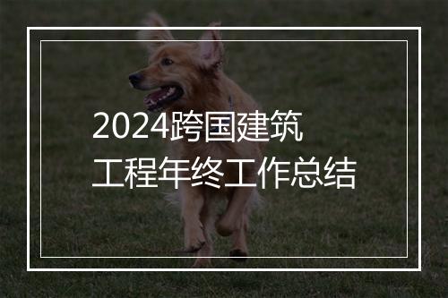 2024跨国建筑工程年终工作总结