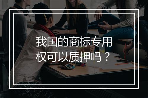 我国的商标专用权可以质押吗？