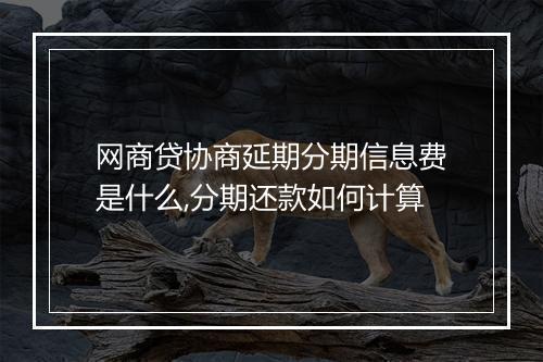 网商贷协商延期分期信息费是什么,分期还款如何计算