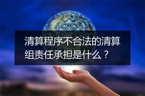 清算程序不合法的清算组责任承担是什么？