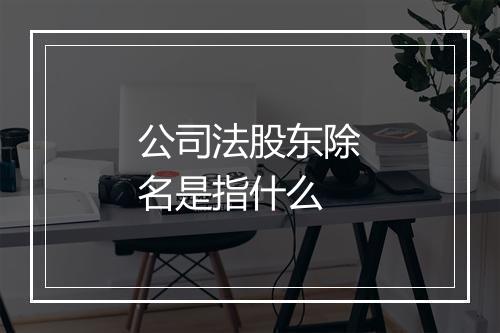 公司法股东除名是指什么