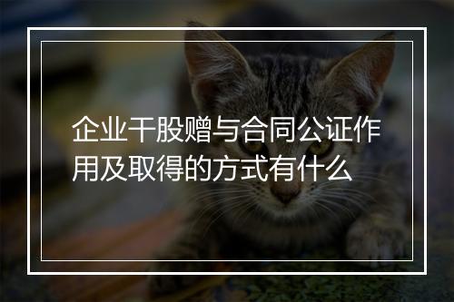 企业干股赠与合同公证作用及取得的方式有什么