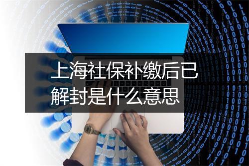 上海社保补缴后已解封是什么意思