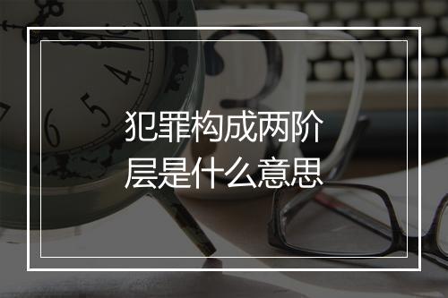 犯罪构成两阶层是什么意思