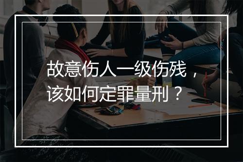 故意伤人一级伤残，该如何定罪量刑？