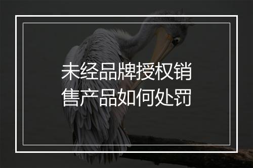 未经品牌授权销售产品如何处罚