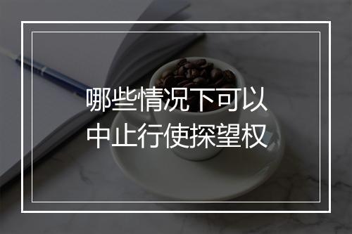 哪些情况下可以中止行使探望权