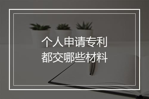 个人申请专利都交哪些材料