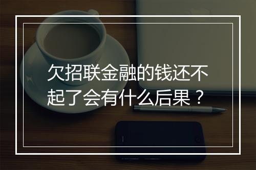 欠招联金融的钱还不起了会有什么后果？
