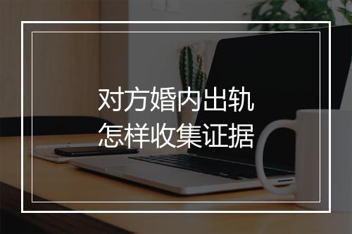 对方婚内出轨怎样收集证据