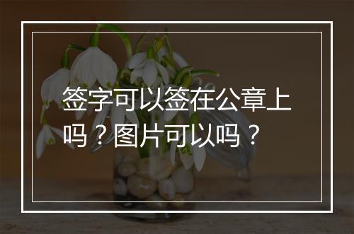 签字可以签在公章上吗？图片可以吗？