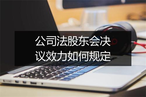 公司法股东会决议效力如何规定
