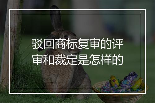 驳回商标复审的评审和裁定是怎样的