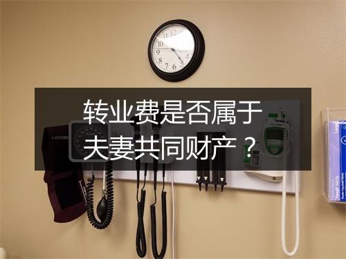 转业费是否属于夫妻共同财产？