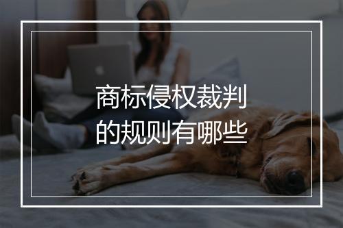 商标侵权裁判的规则有哪些