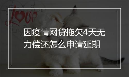因疫情网贷拖欠4天无力偿还怎么申请延期