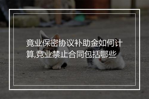 竟业保密协议补助金如何计算,竞业禁止合同包括哪些