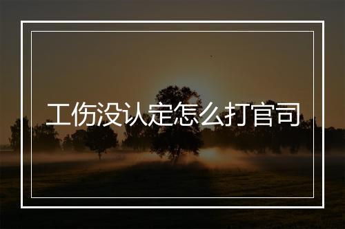 工伤没认定怎么打官司