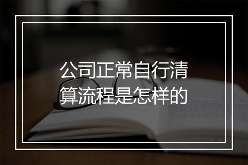 公司正常自行清算流程是怎样的