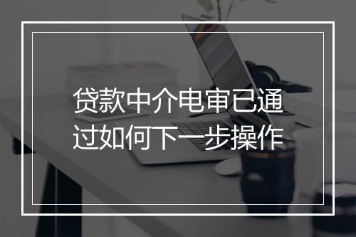 贷款中介电审已通过如何下一步操作