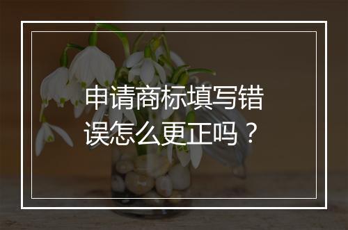 申请商标填写错误怎么更正吗？