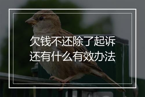 欠钱不还除了起诉还有什么有效办法
