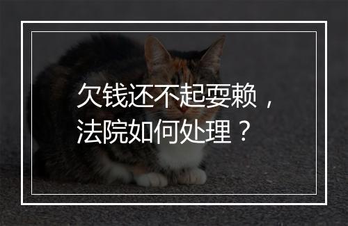 欠钱还不起耍赖，法院如何处理？