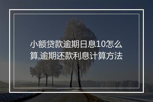小额贷款逾期日息10怎么算,逾期还款利息计算方法