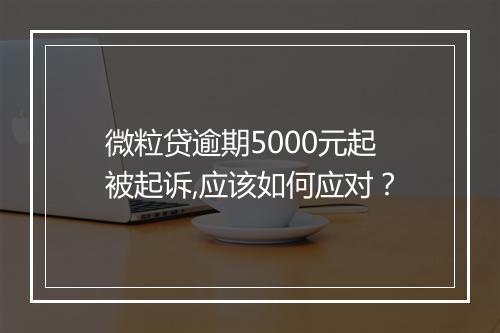 微粒贷逾期5000元起被起诉,应该如何应对？