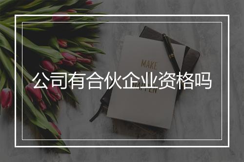 公司有合伙企业资格吗