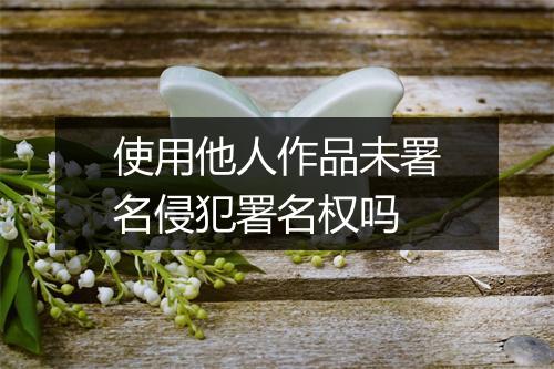 使用他人作品未署名侵犯署名权吗