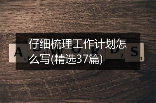 仔细梳理工作计划怎么写(精选37篇)