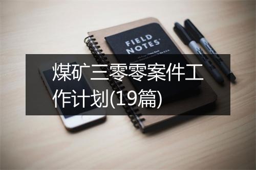 煤矿三零零案件工作计划(19篇)