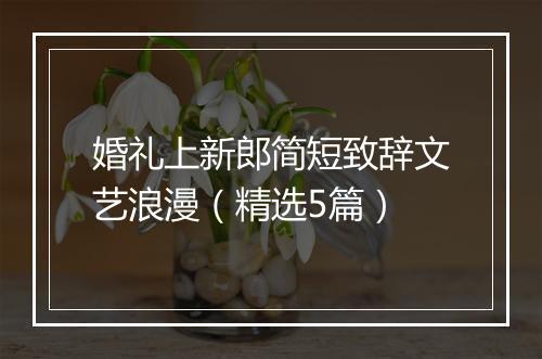 婚礼上新郎简短致辞文艺浪漫（精选5篇）