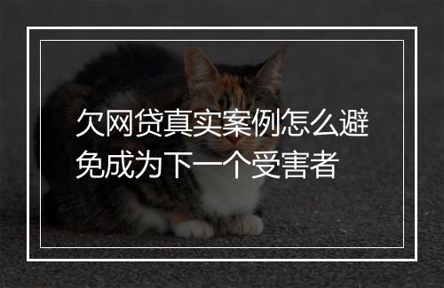欠网贷真实案例怎么避免成为下一个受害者