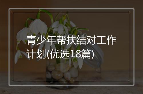 青少年帮扶结对工作计划(优选18篇)
