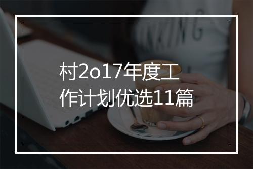 村2o17年度工作计划优选11篇