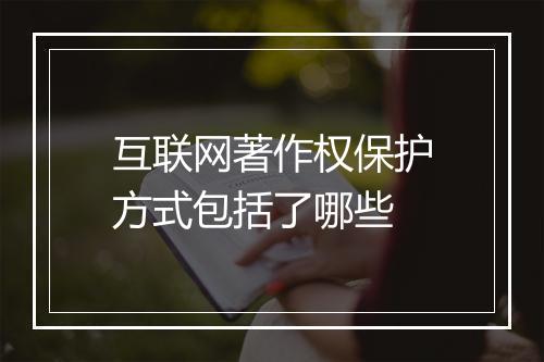 互联网著作权保护方式包括了哪些