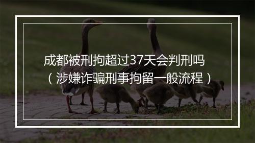 成都被刑拘超过37天会判刑吗（涉嫌诈骗刑事拘留一般流程）