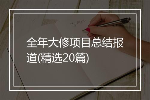 全年大修项目总结报道(精选20篇)