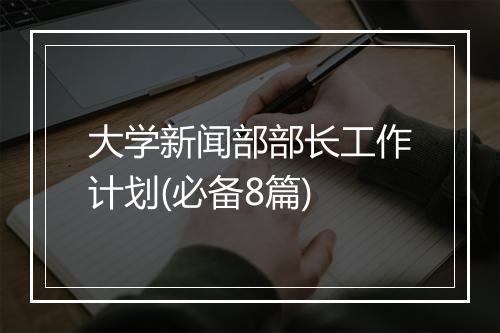 大学新闻部部长工作计划(必备8篇)