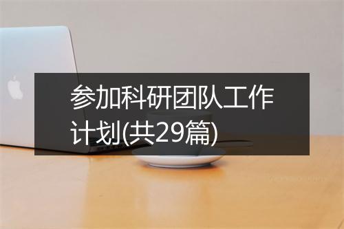 参加科研团队工作计划(共29篇)