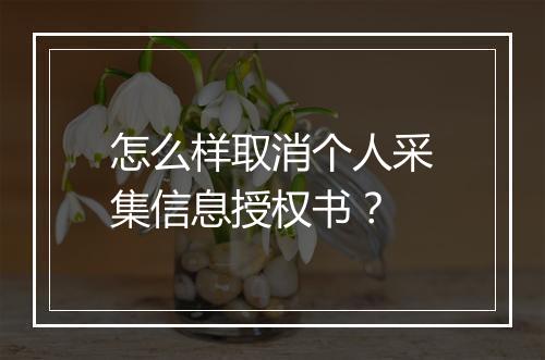 怎么样取消个人采集信息授权书？