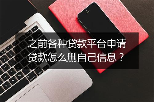 之前各种贷款平台申请贷款怎么删自己信息？
